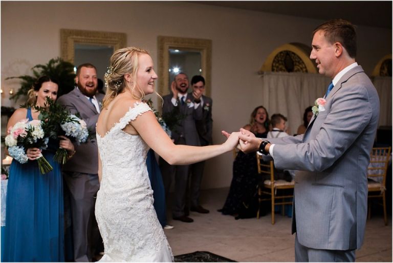 Photo of Romantic dance between Bride and Groom at Abble Holmes Estate wedding