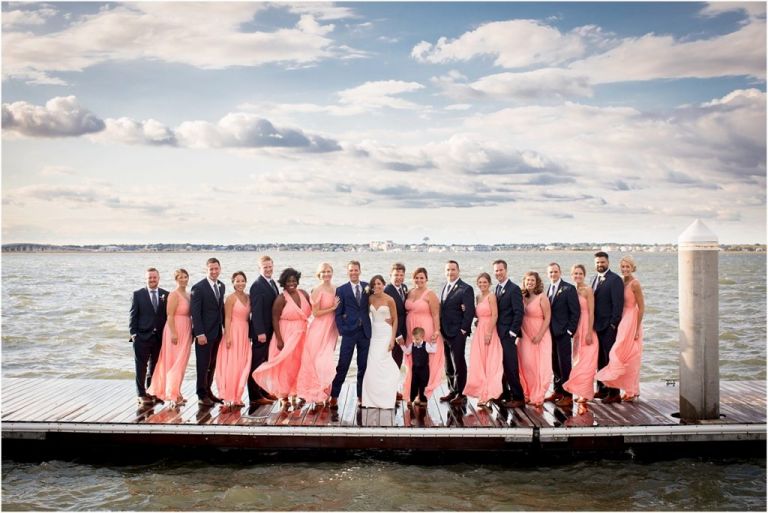 NJ wedding photographer captures bridal party at Ocean City Yacht Club
