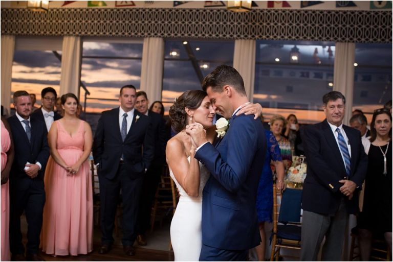 Ocean City Yacht Club wedding photographer bride and groom first dance
