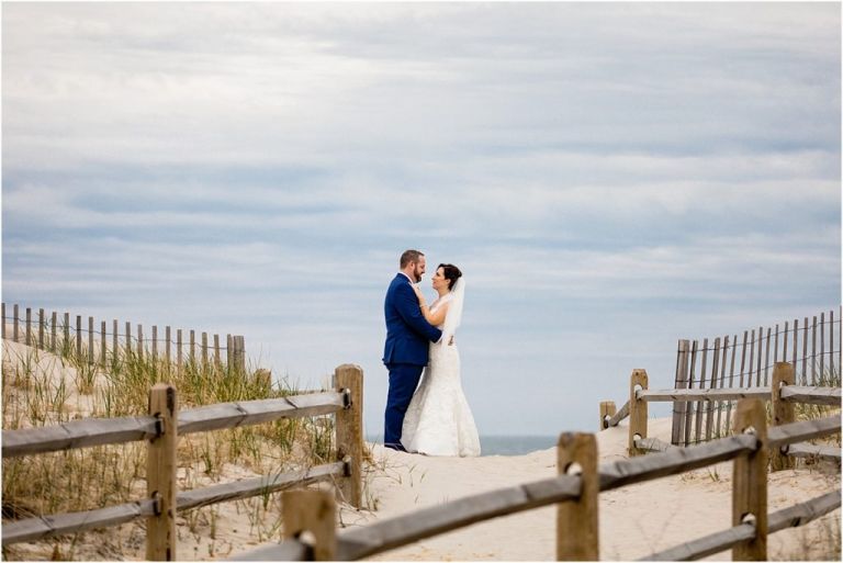 Yacht Club of Sea Isle City Wedding photographer bride and groom