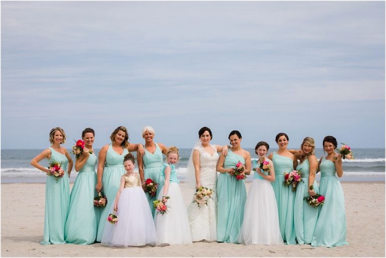 Sea Isle City Wedding bridesmaids on the beach
