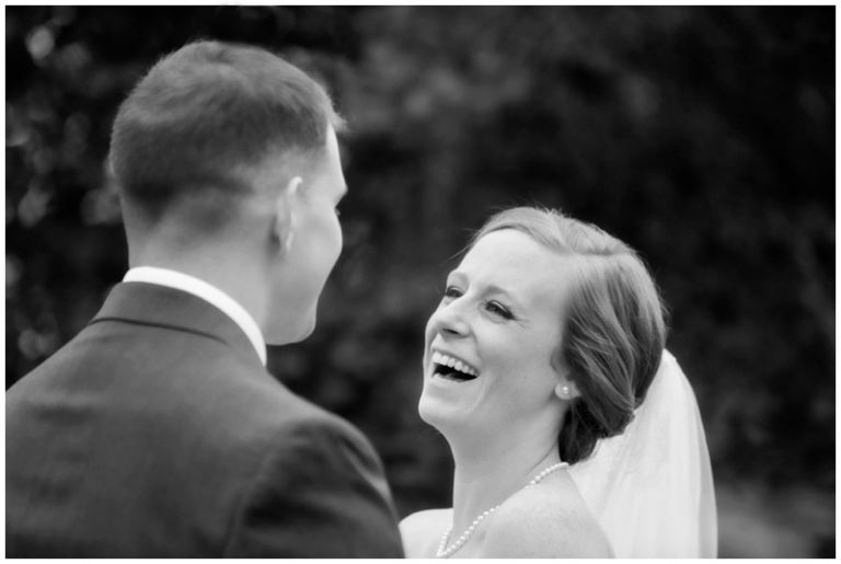South Jersey wedding Photographer takes photo of bride and groom laughing