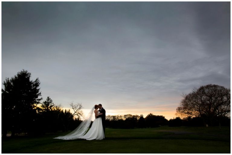 Linwood Country Club Wedding Photographer captures sunset Photo