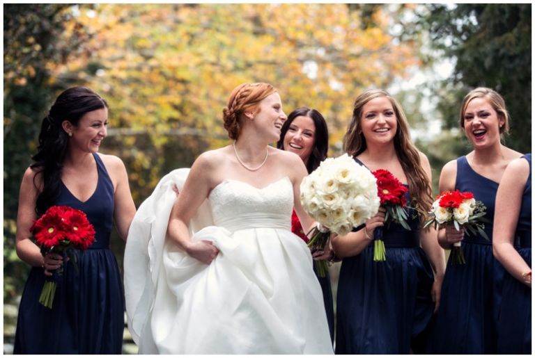 NJ wedding photographer takes candids of Bridal party