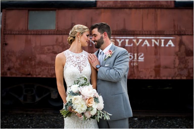 Stunning portrait of bride and groom at Everly at Railroad Venue