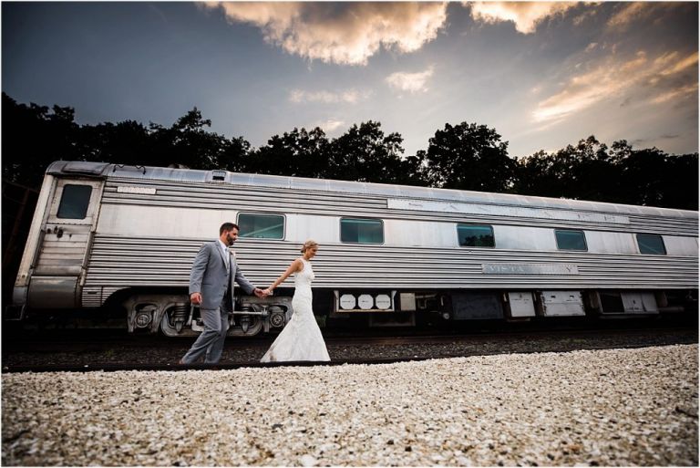 Bride and groom walking photo at Everly at Railroad Nj