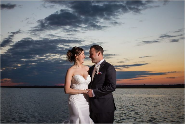 Yacht Club of Sea Isle City in NJ wedding Photographer sunset