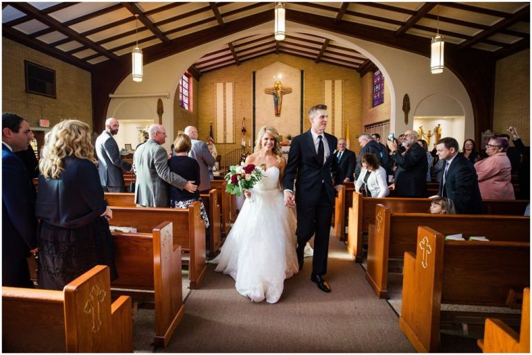 NJ Wedding Couple exits Church