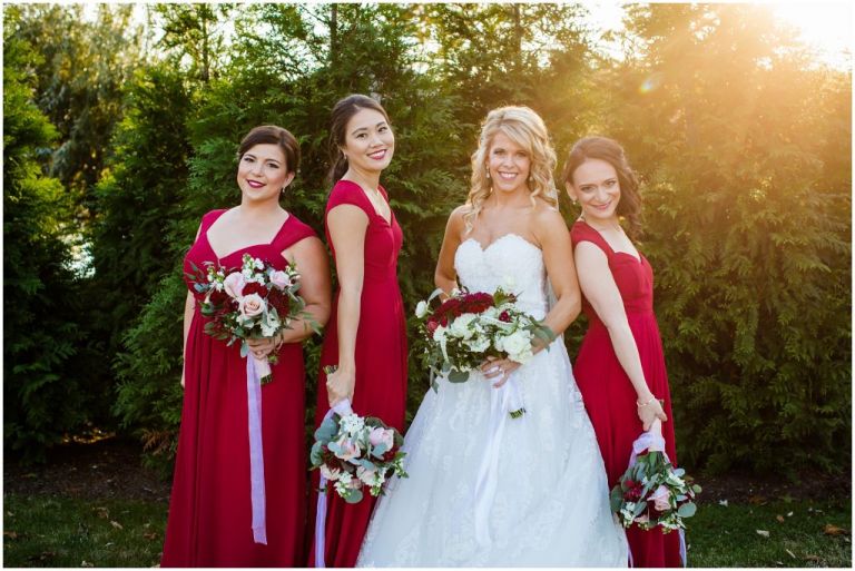 Bridesmaids holding flowers from Betinas in NJ