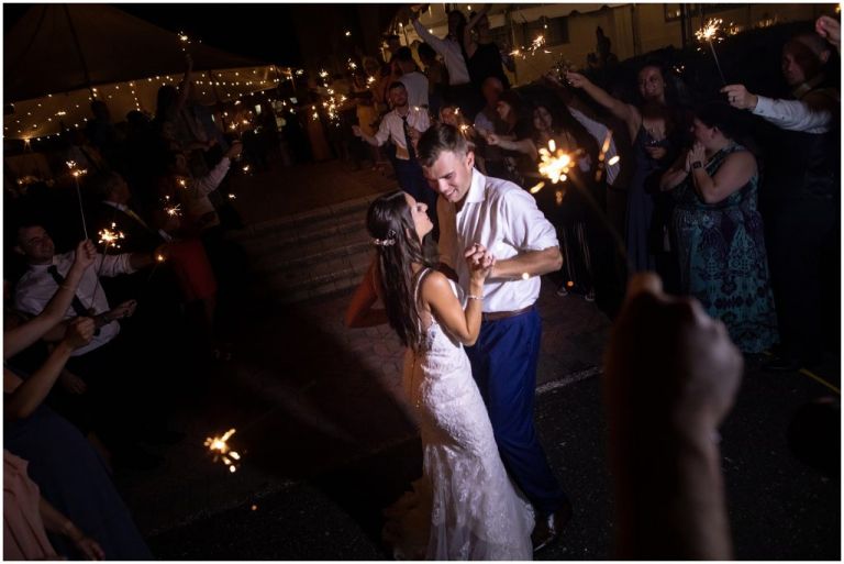 Sparkler Exit at Linwood Country Club Wedding