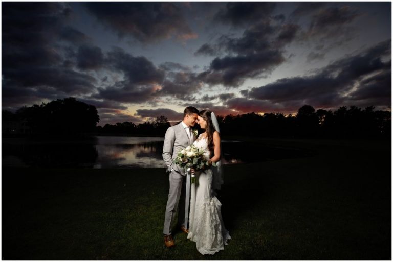 sunset at Atlantic City country club wedding in NJ