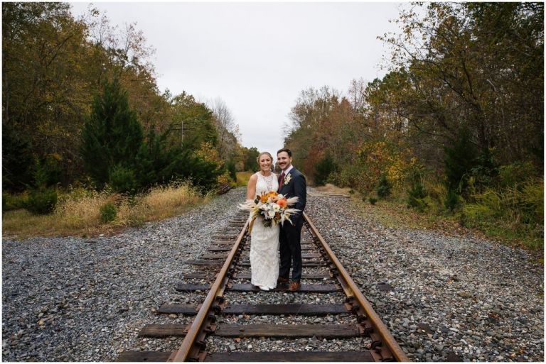 Everly at Railroad photo of bride and groom