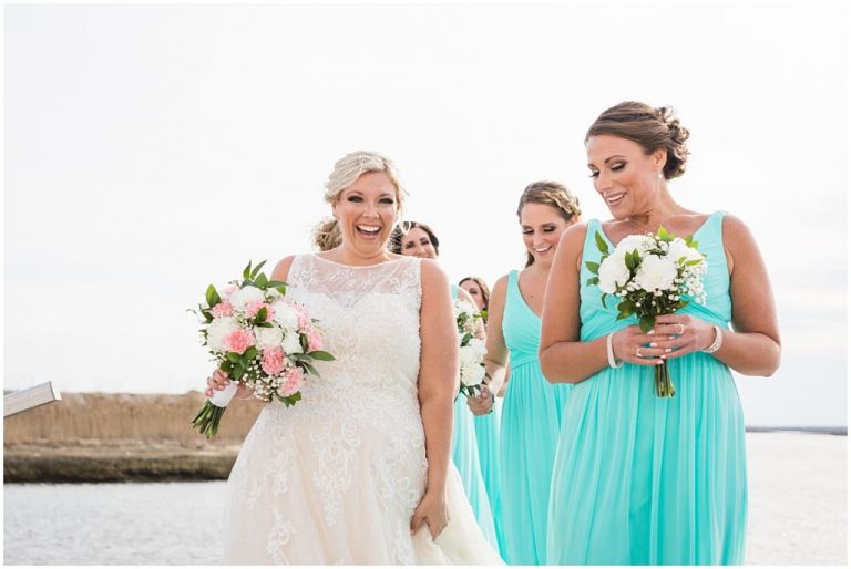 Bridesmaids on the dock at Sea Isle City Yacht Club photo