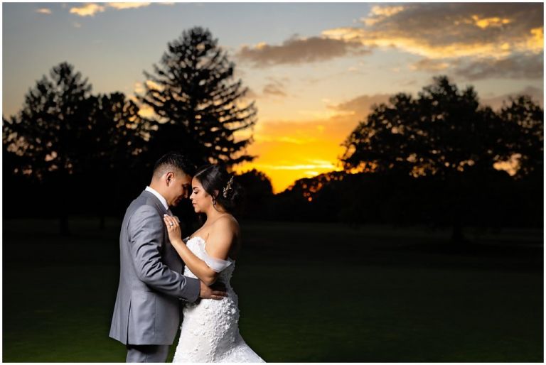 Sunset Photo at Linwood Country Club Wedding