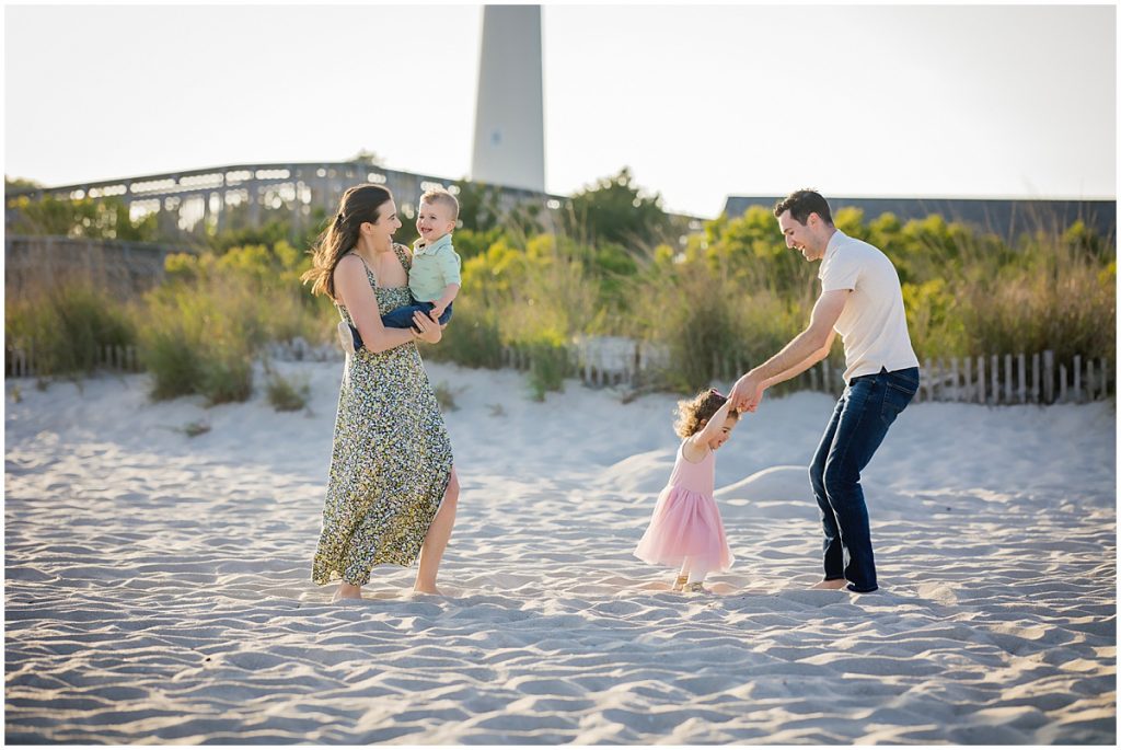 cape may family photo with lighthouse