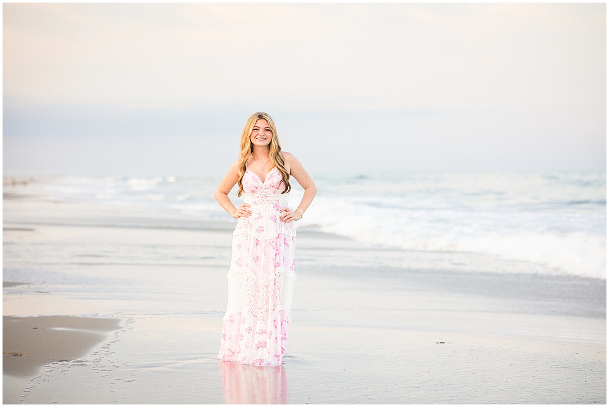 senior portrait on the beach in Stone Harbor, NJ