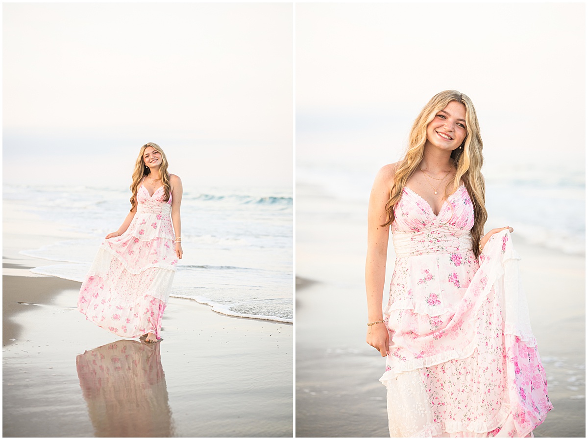 beach photos of a high school senior in stone harbor