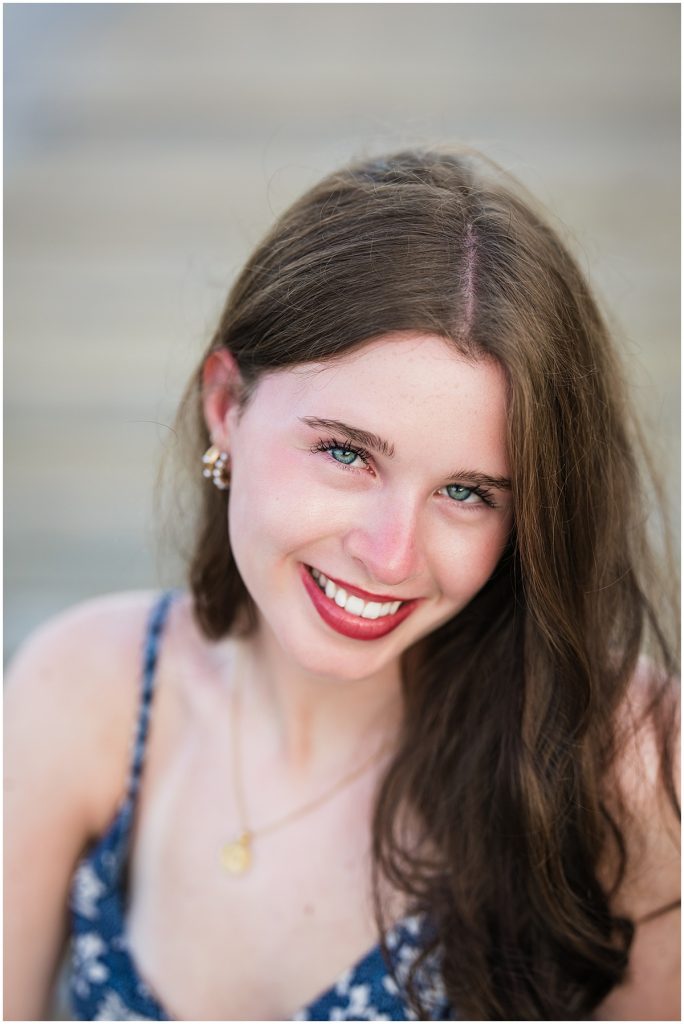close up of girl on the beach