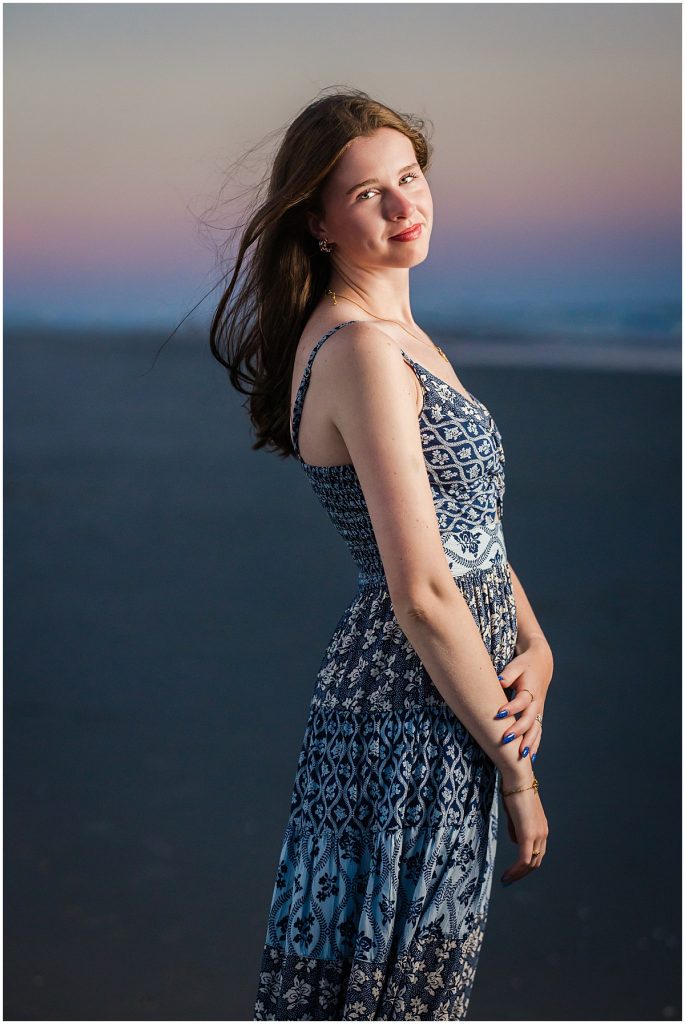 girl standing on the beach in Wildwood